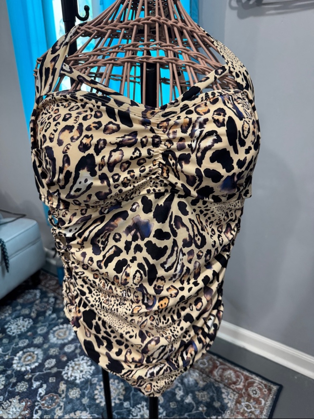 Leopard Print One Piece Swimsuit